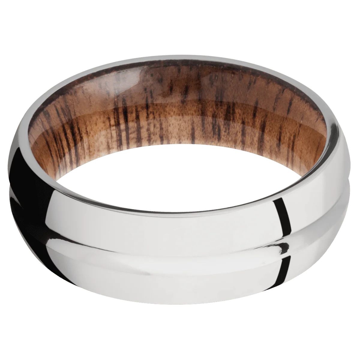 14K White Gold + Polish , Polish Finish + Koa - Image 3