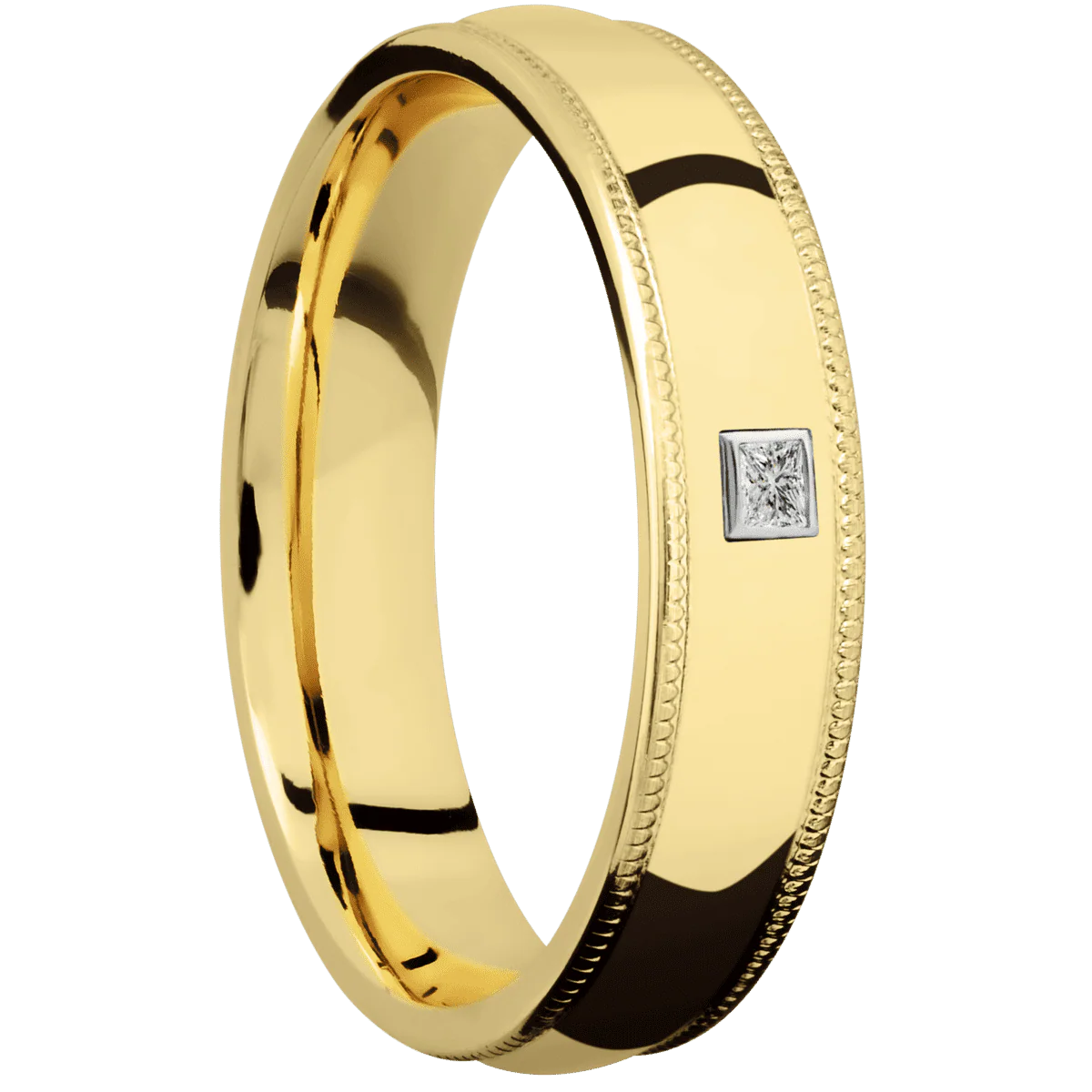 14K Yellow Gold + Polish Finish