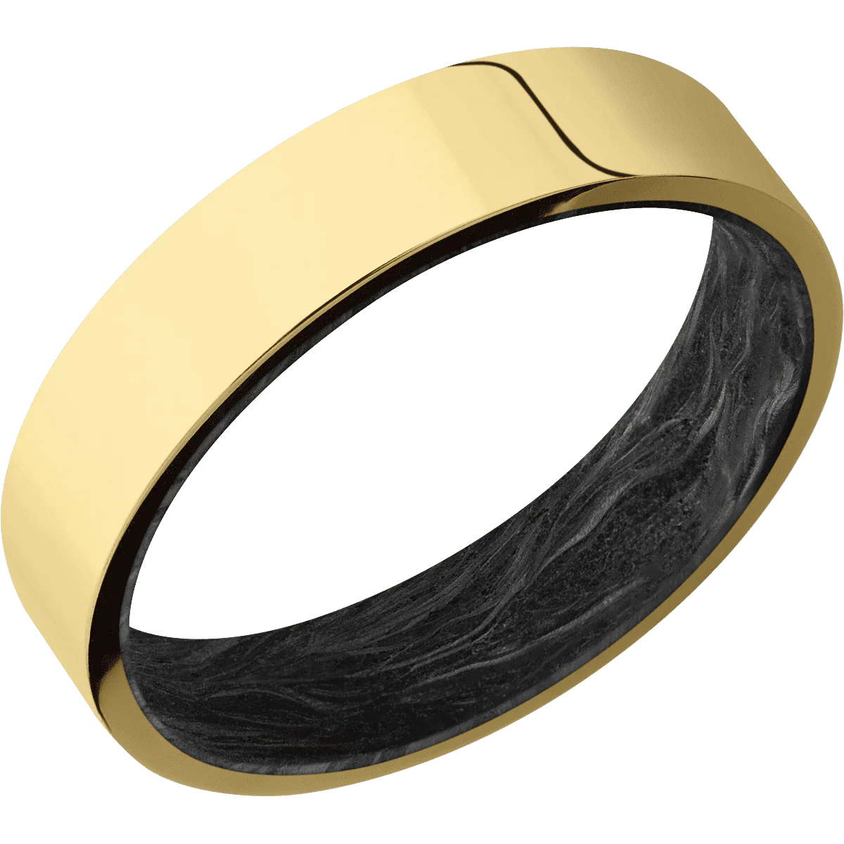 14K Yellow Gold + Polish Finish + Forged Carbon Fiber - Image 2