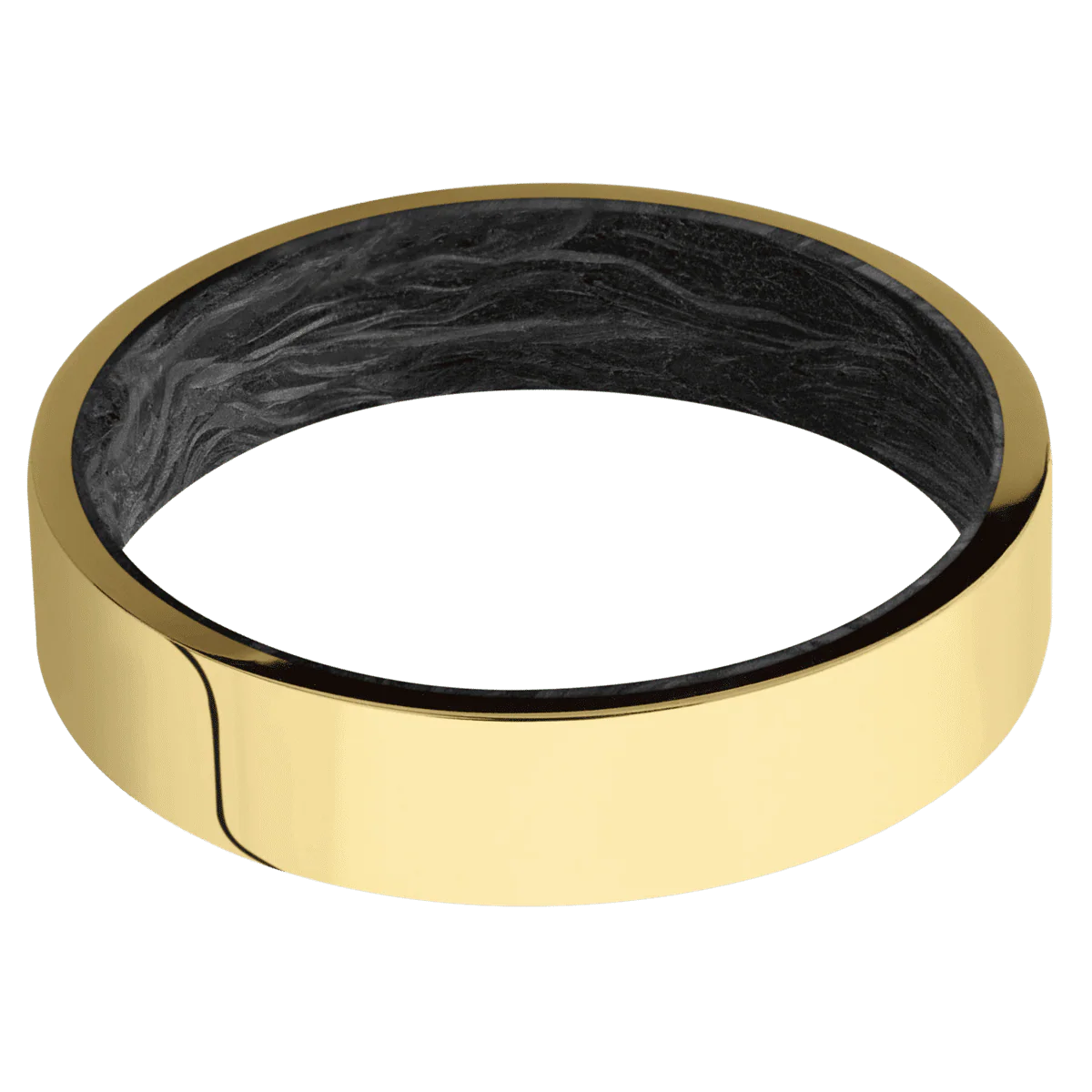 14K Yellow Gold + Polish Finish + Forged Carbon Fiber - Image 3