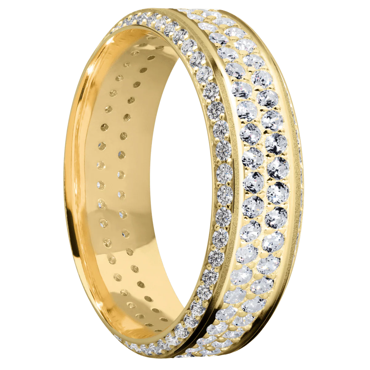 14K Yellow Gold + Sand , Polish Finish