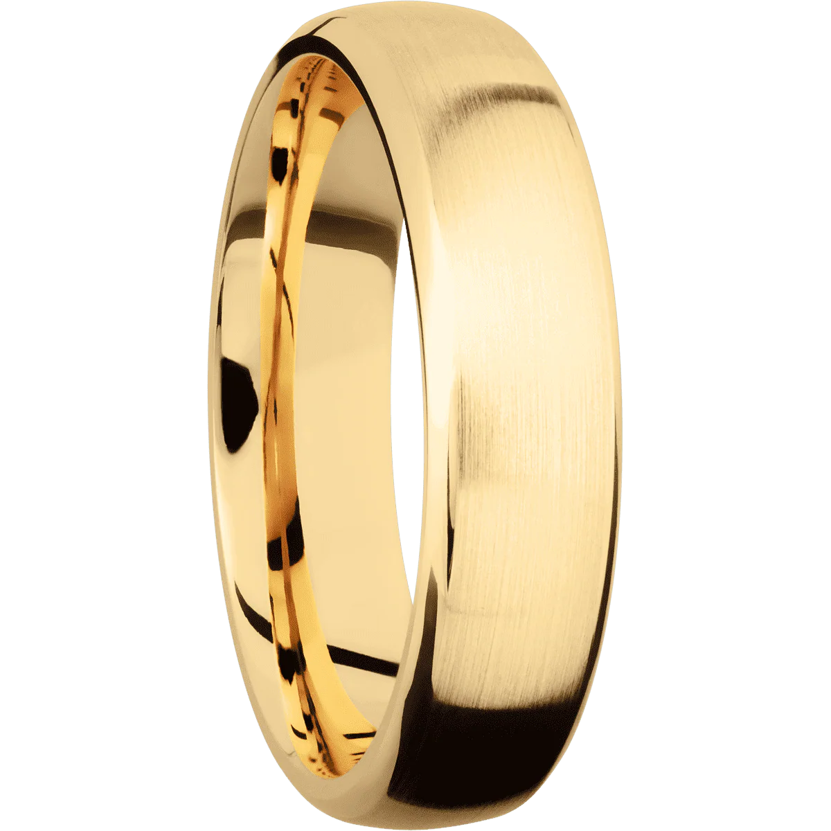 14K Yellow Gold + Satin , Polish Finish