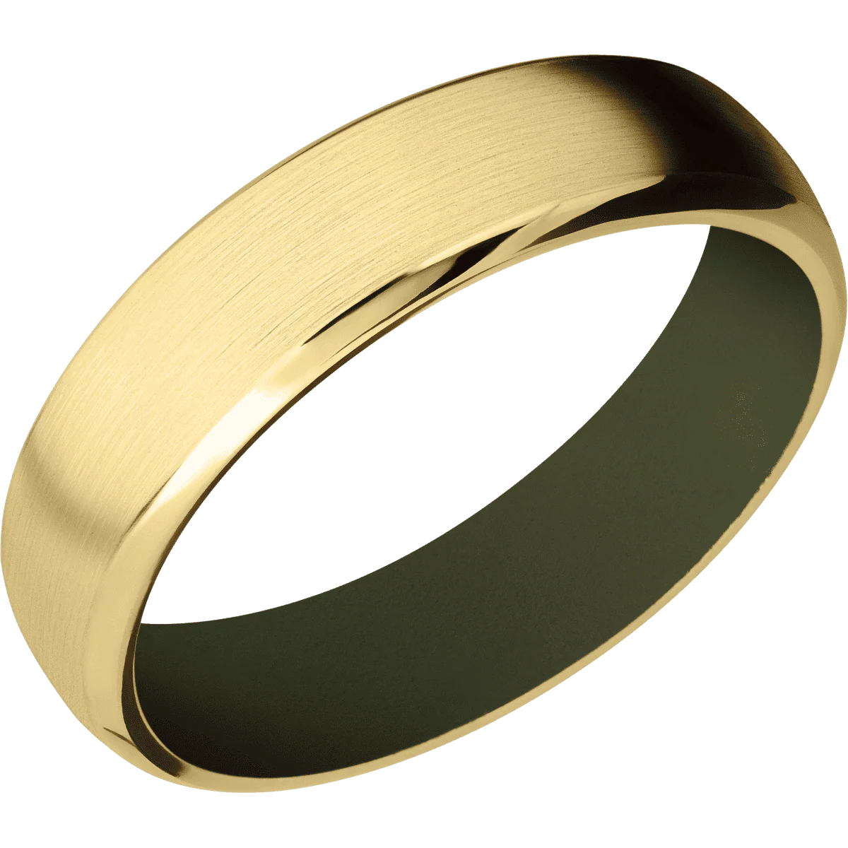 14K Yellow Gold + Satin , Polish Finish + Vintage Green - Image 2