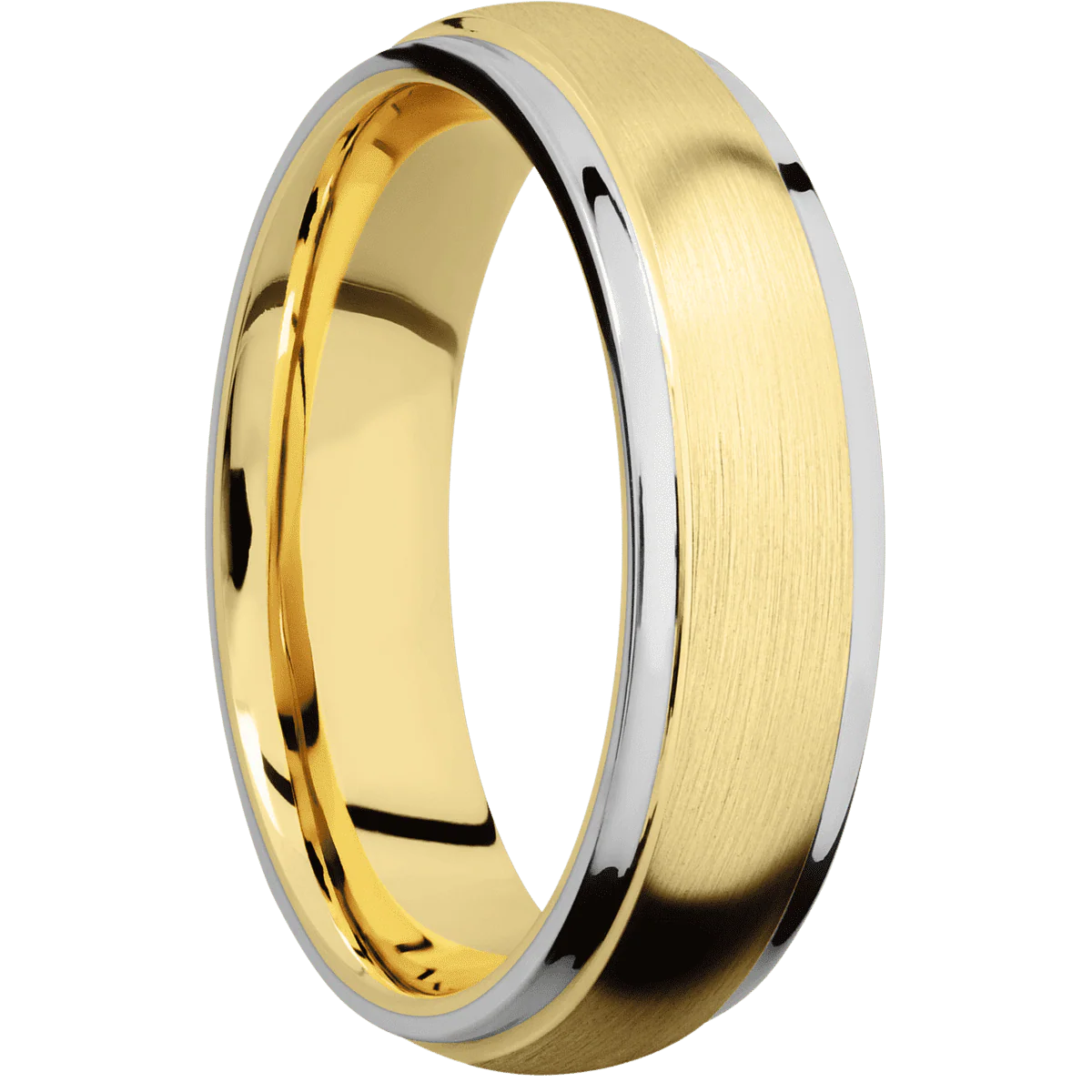18K Yellow Gold + Satin , Polish Finish