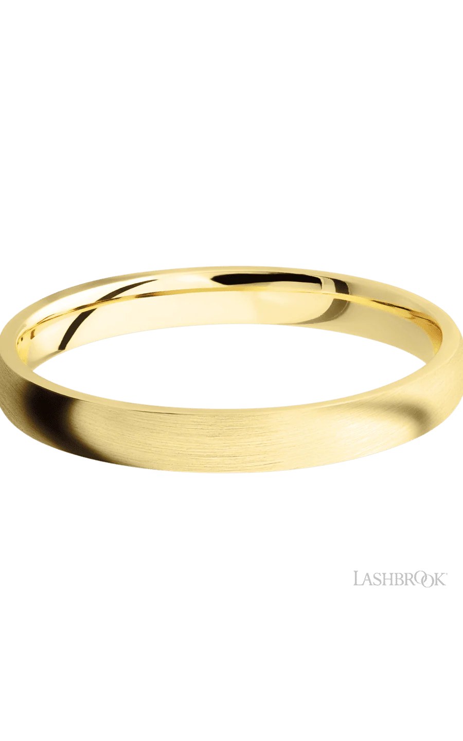 3 mm wide Domed 14K Yellow Gold band. - Image 3