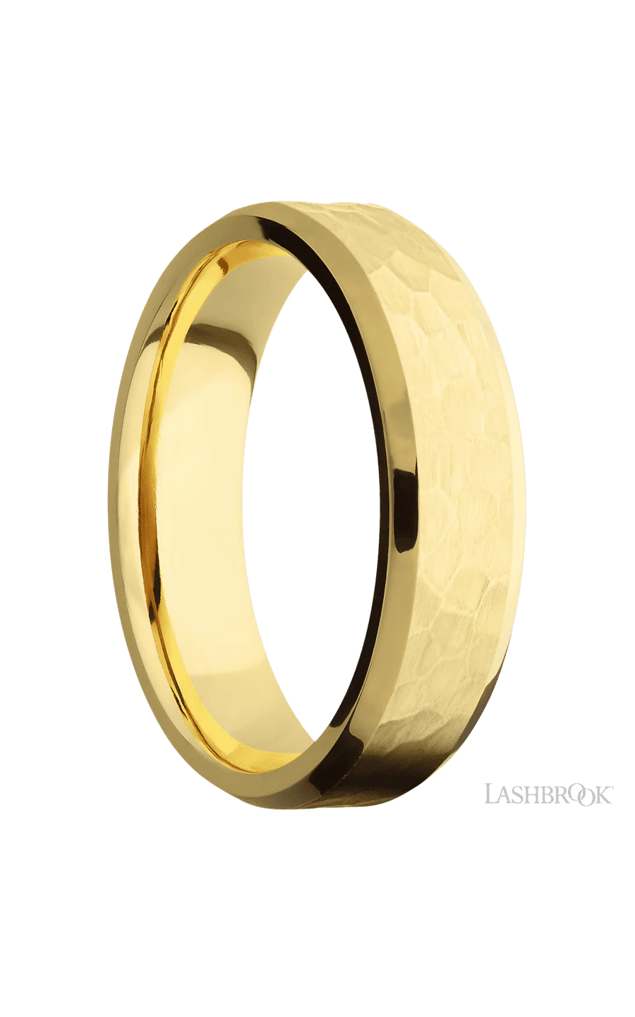 6 mm wide Beveled 14K Yellow Gold band. - Image 2
