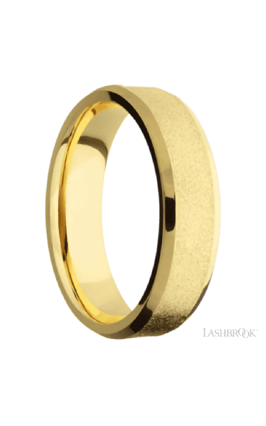 6 mm wide Beveled 18K Yellow Gold band featuring a Bocote sleeve. - Image 2