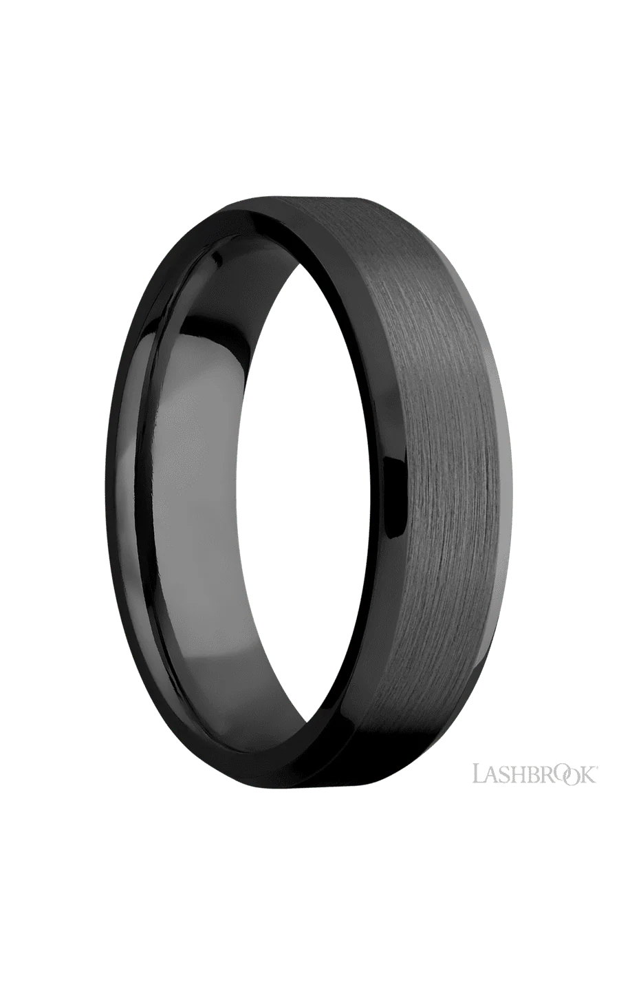 6 mm wide Beveled Zirconium band. - Image 2