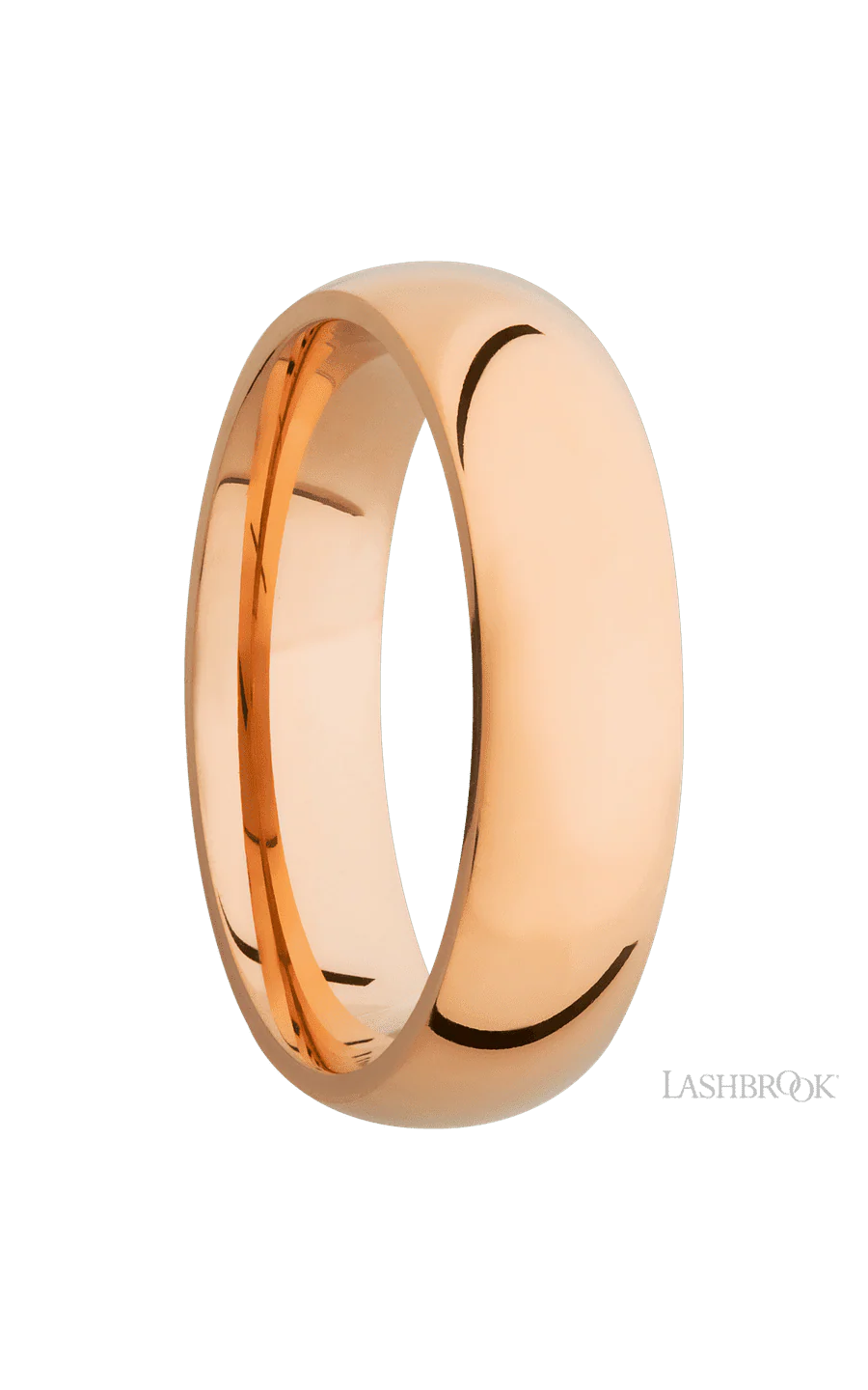 6 mm wide Domed 14K Rose Gold band. - Image 2