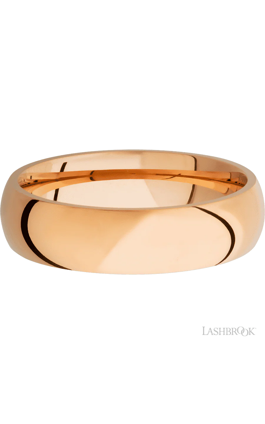 6 mm wide Domed 14K Rose Gold band. - Image 3