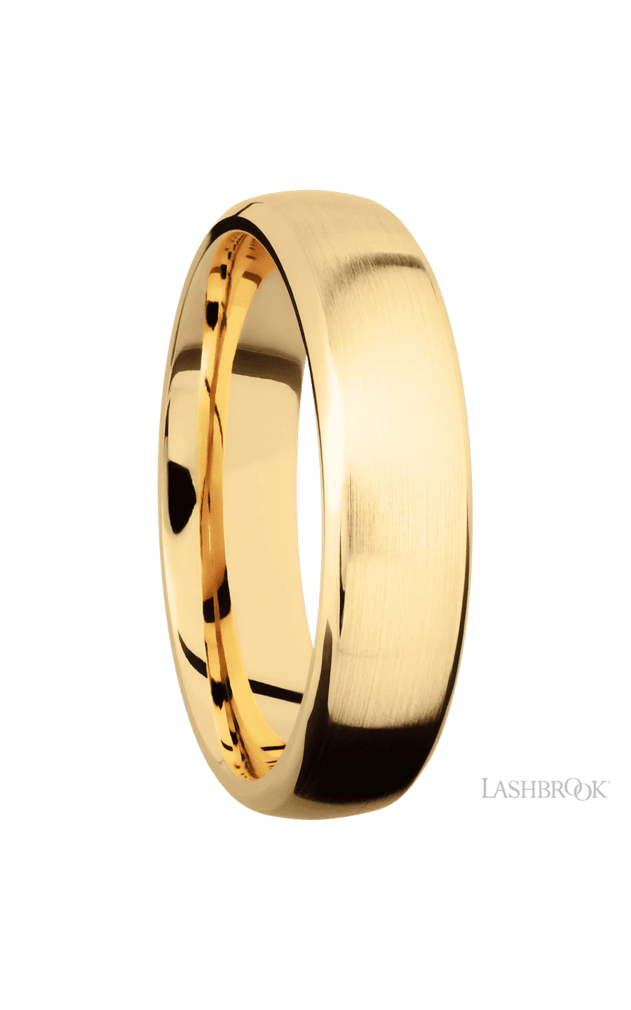6 mm wide Domed Bevel 14K Yellow Gold band. - Image 2