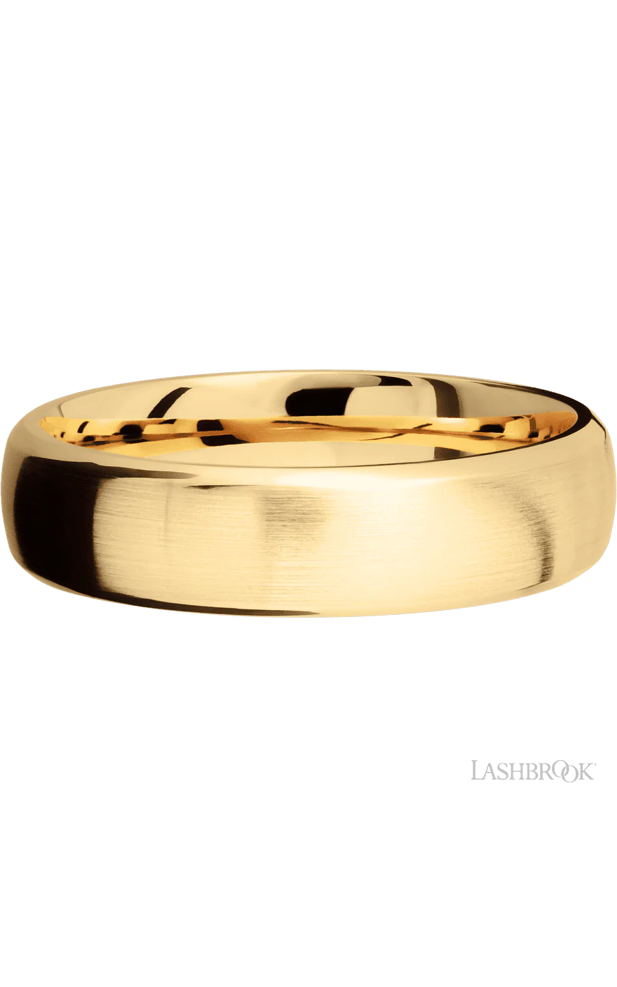 6 mm wide Domed Bevel 14K Yellow Gold band. - Image 3