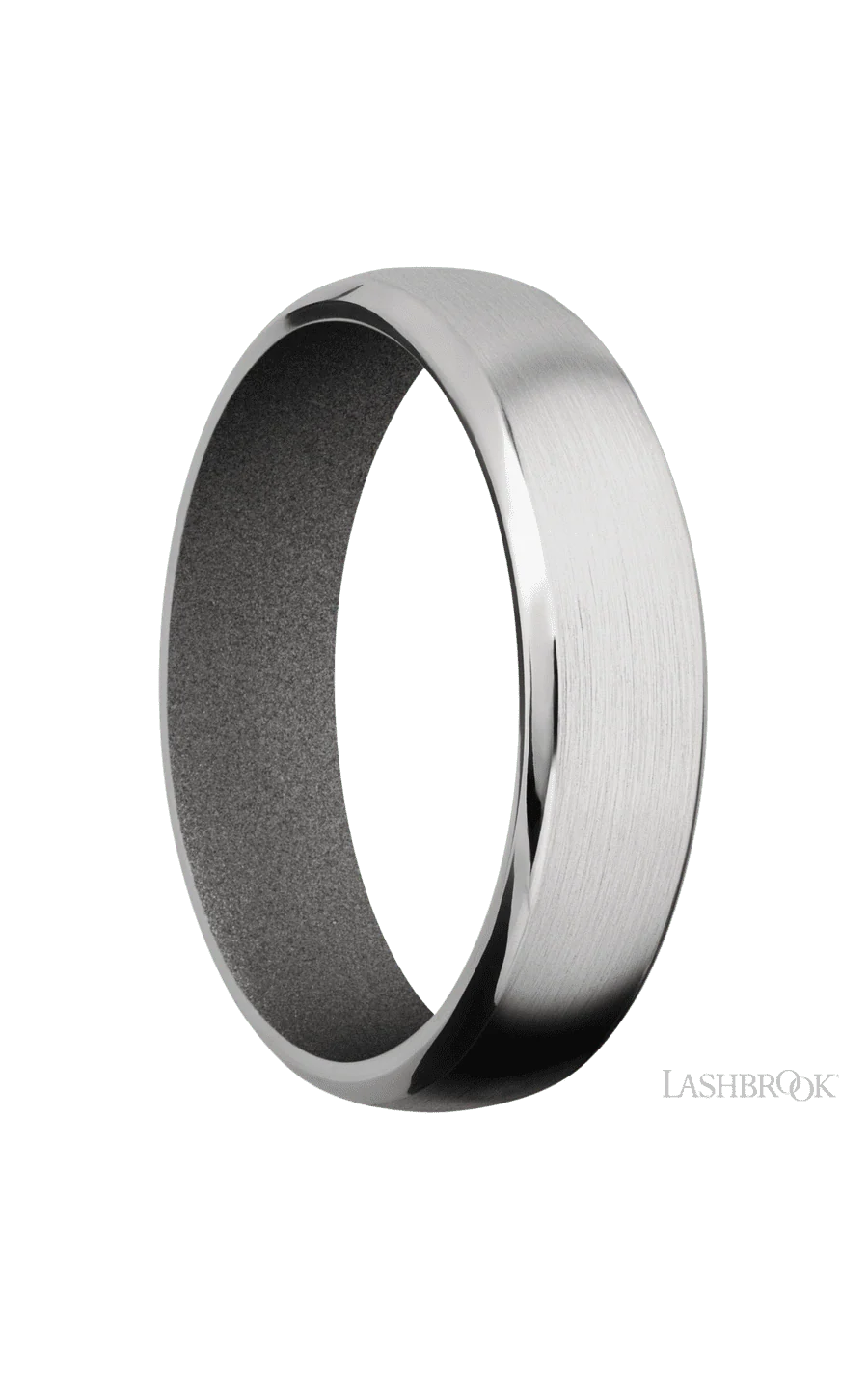 6 mm wide Domed Bevel Cobalt Chrome band featuring a Gun Metal Grey sleeve. - Image 2