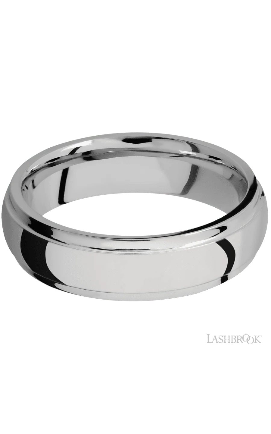 6 mm wide Domed Stepped Down Edges Titanium band. - Image 3