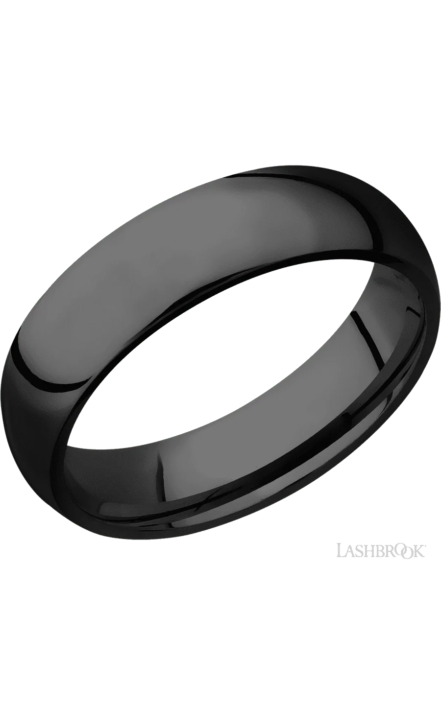 6 mm wide Domed Zirconium band.