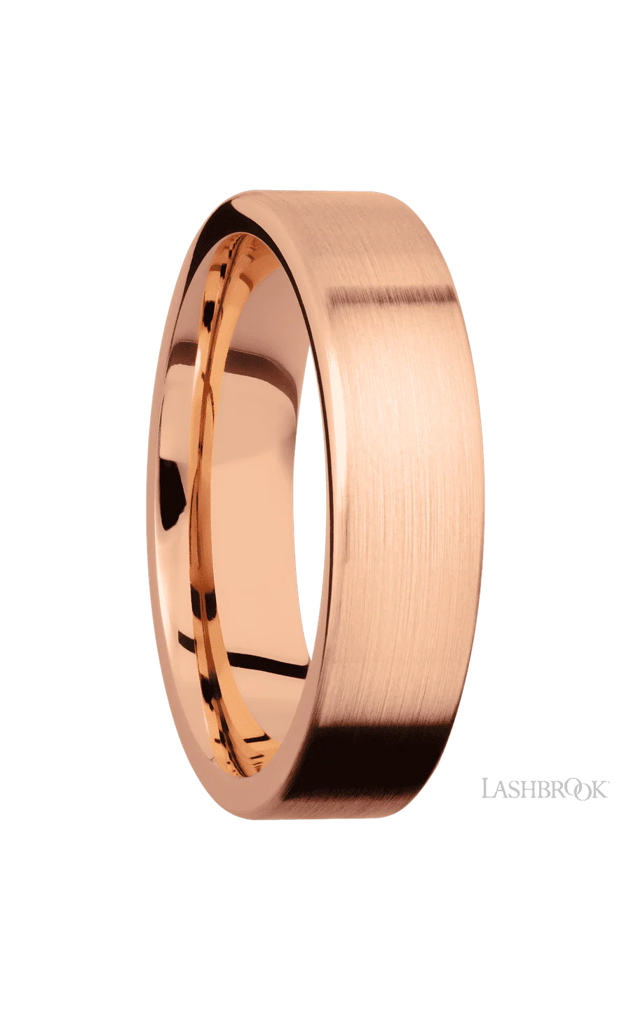6 mm wide Flat 14K Rose Gold band. - Image 2