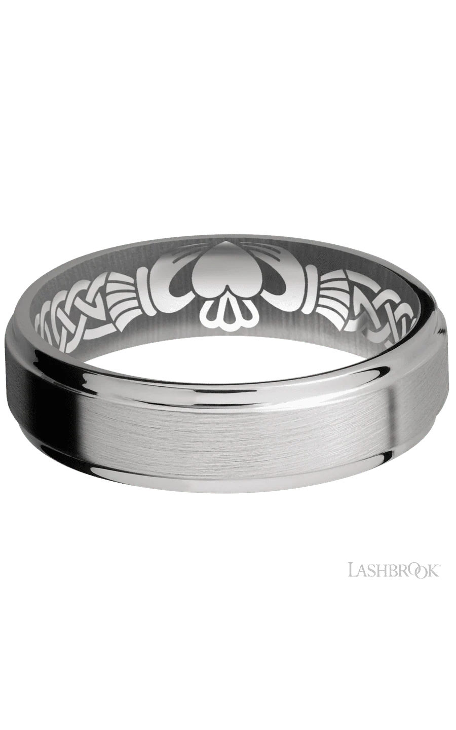 6 mm wide Flat Grooved Edges Titanium band. - Image 3