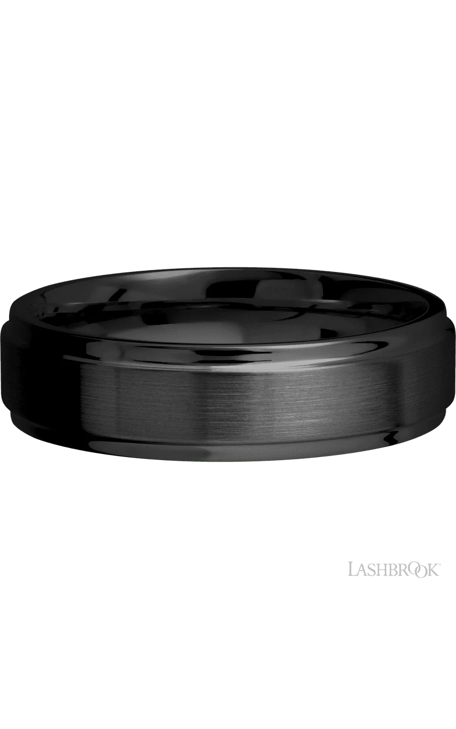 6 mm wide Flat Grooved Edges Zirconium band. - Image 3
