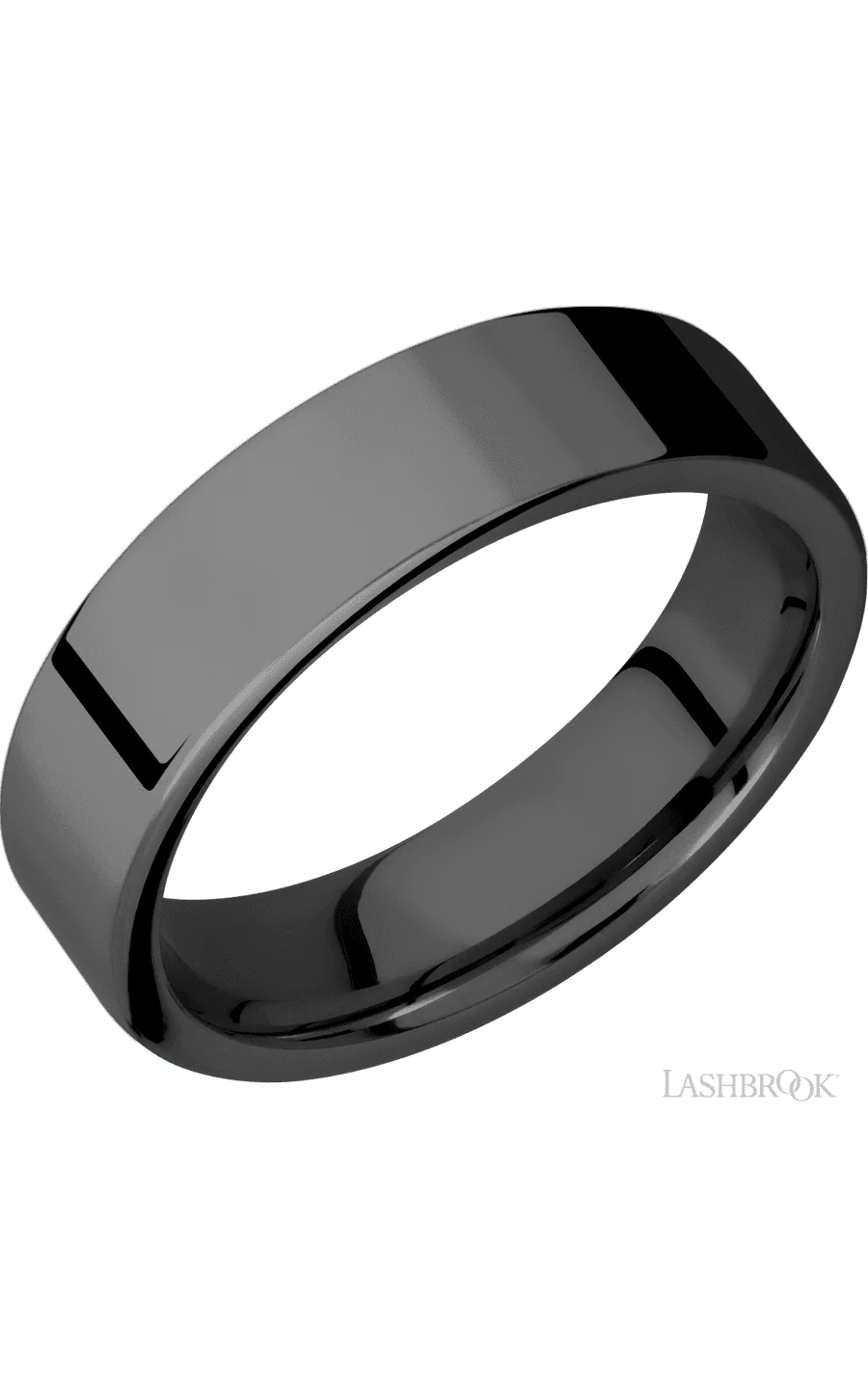 6 mm wide Flat Zirconium band.