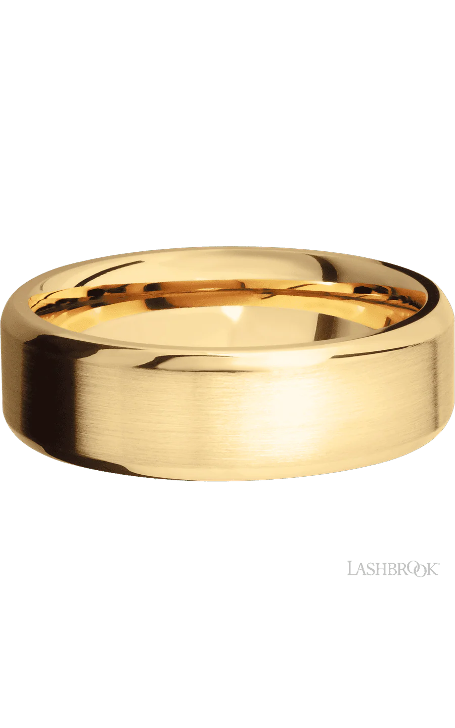 7 mm wide Beveled 10K Yellow Gold band. - Image 3