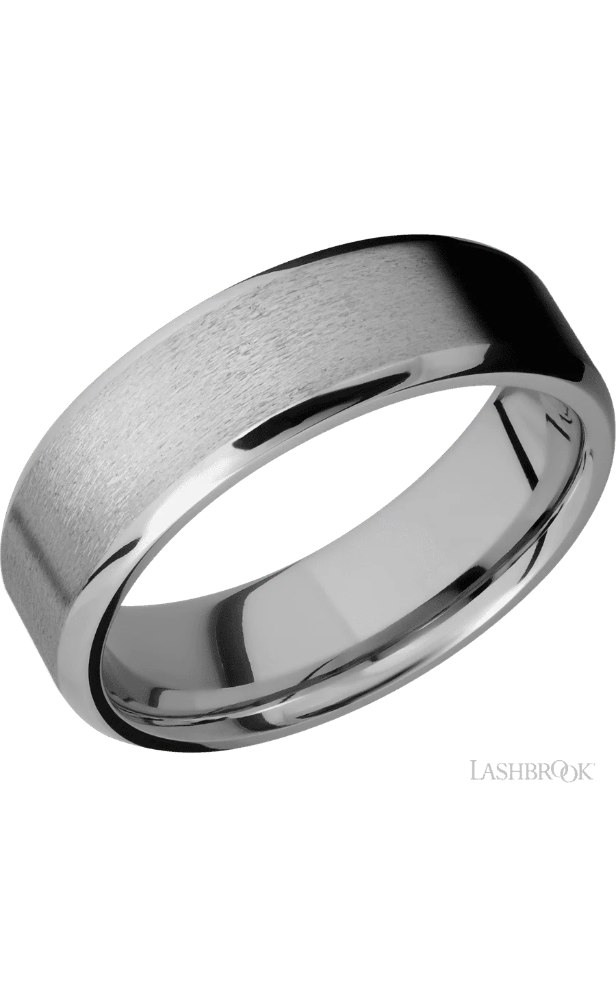 7 mm wide Beveled Titanium band.