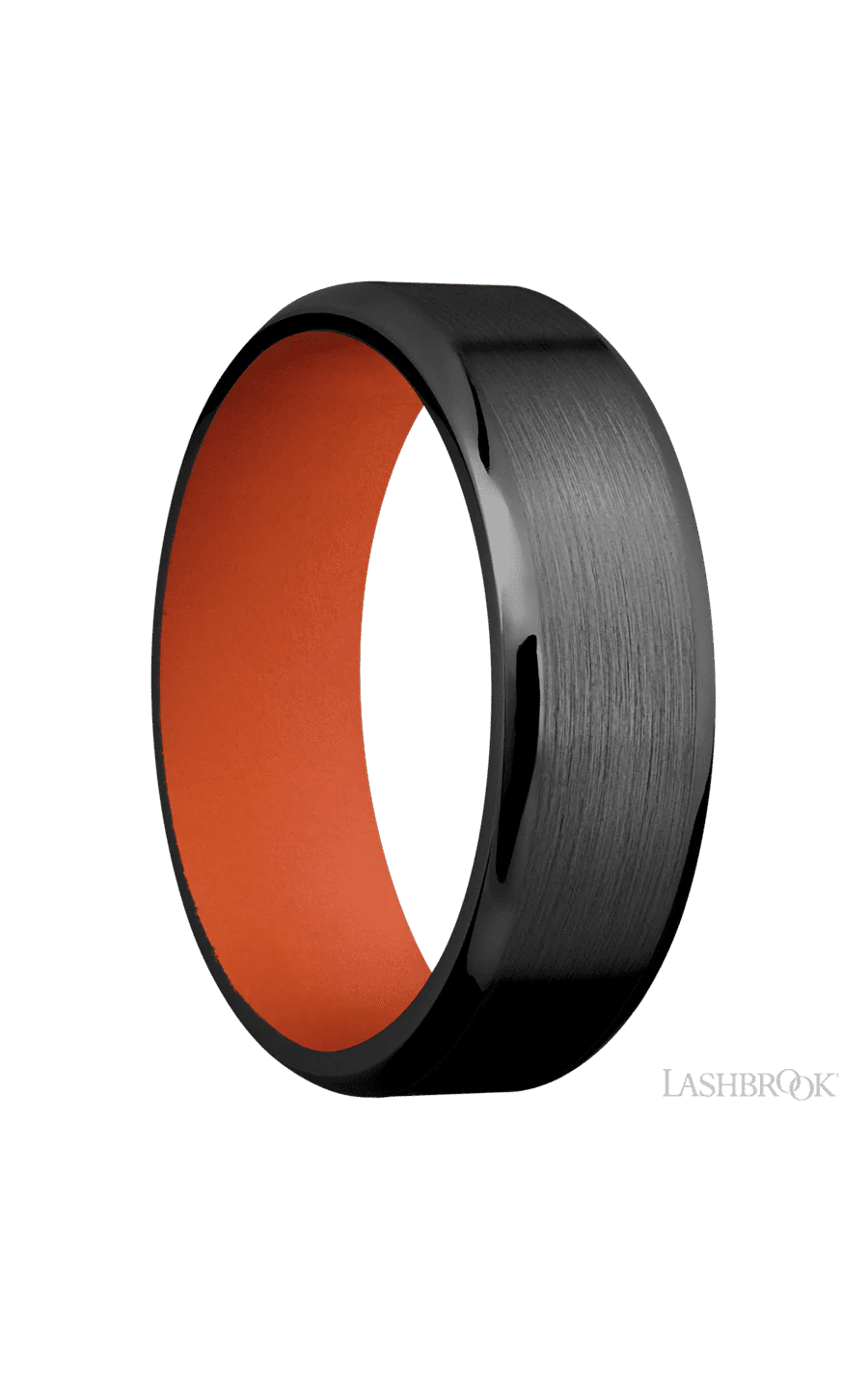 7 mm wide Beveled Zirconium band featuring a Hunter Orange sleeve. - Image 2