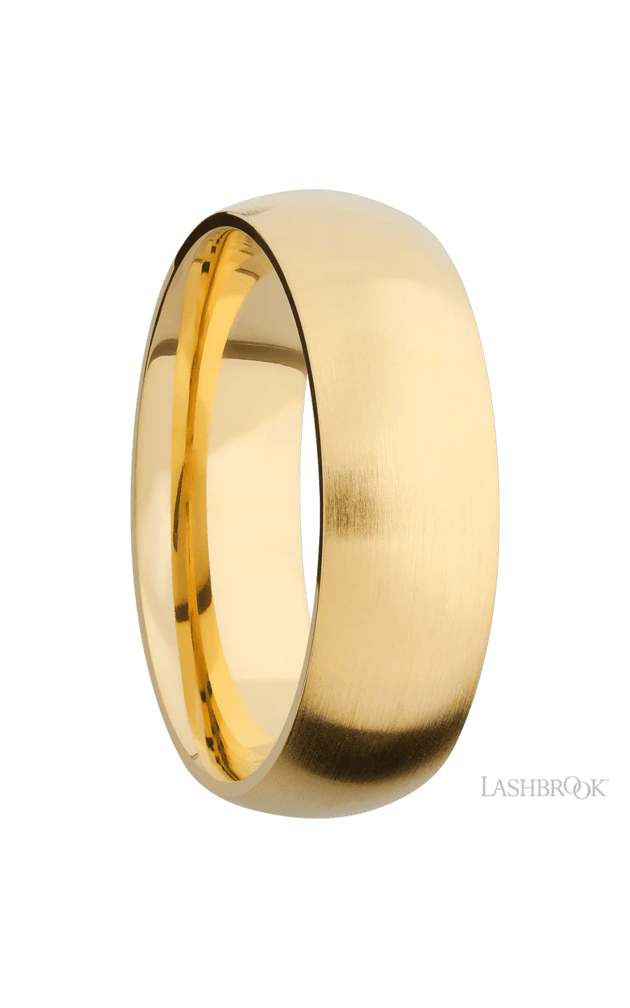 7 mm wide Domed 14K Yellow Gold band. - Image 2