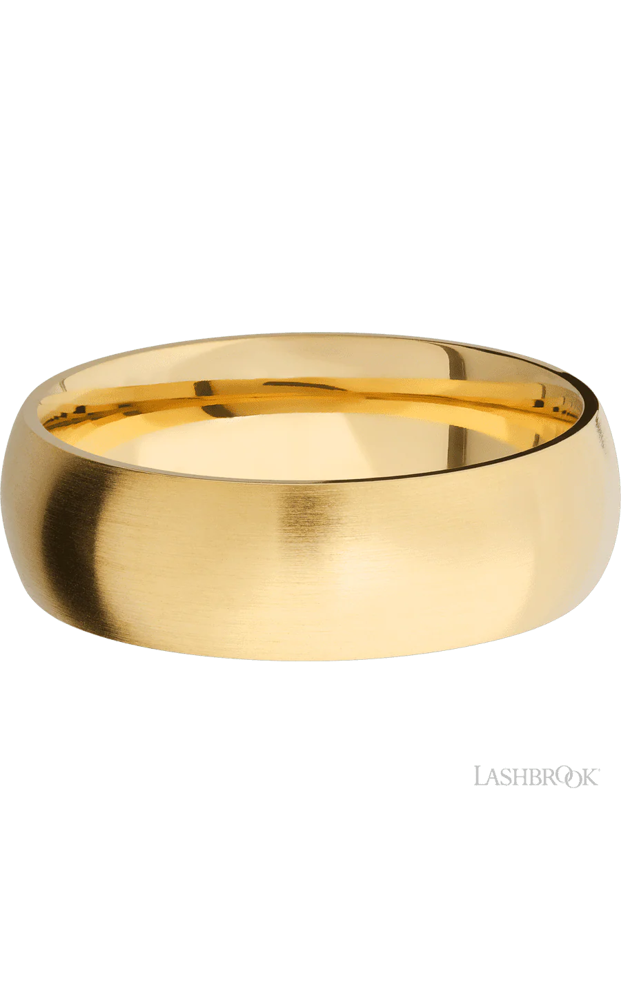 7 mm wide Domed 14K Yellow Gold band. - Image 3