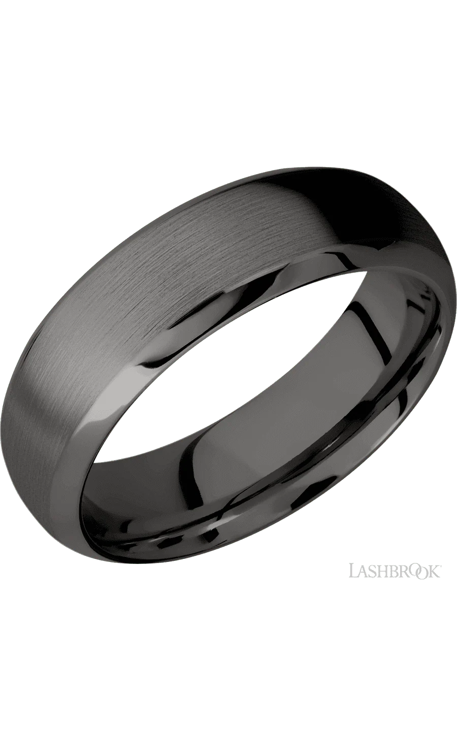 7 mm wide Domed Bevel Tantalum Noir band.