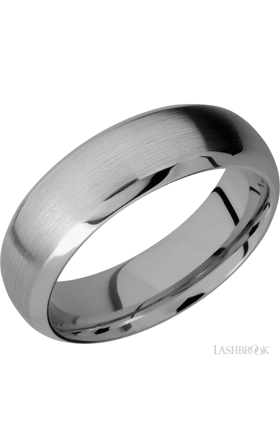 7 mm wide Domed Bevel Titanium band.