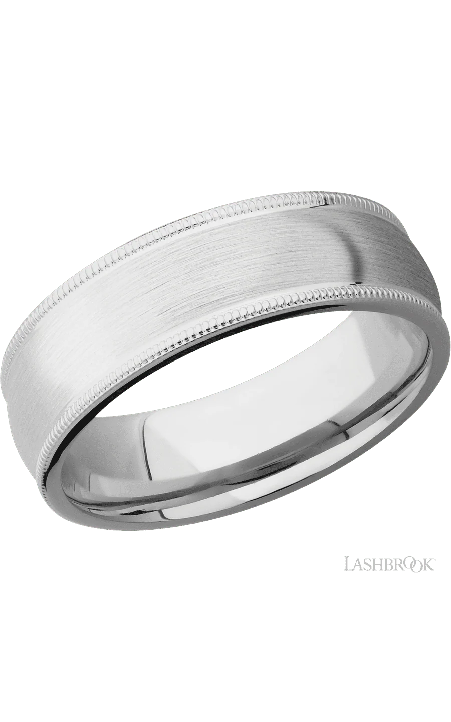 7 mm wide Domed Milgrain Edges Cobalt Chrome band.