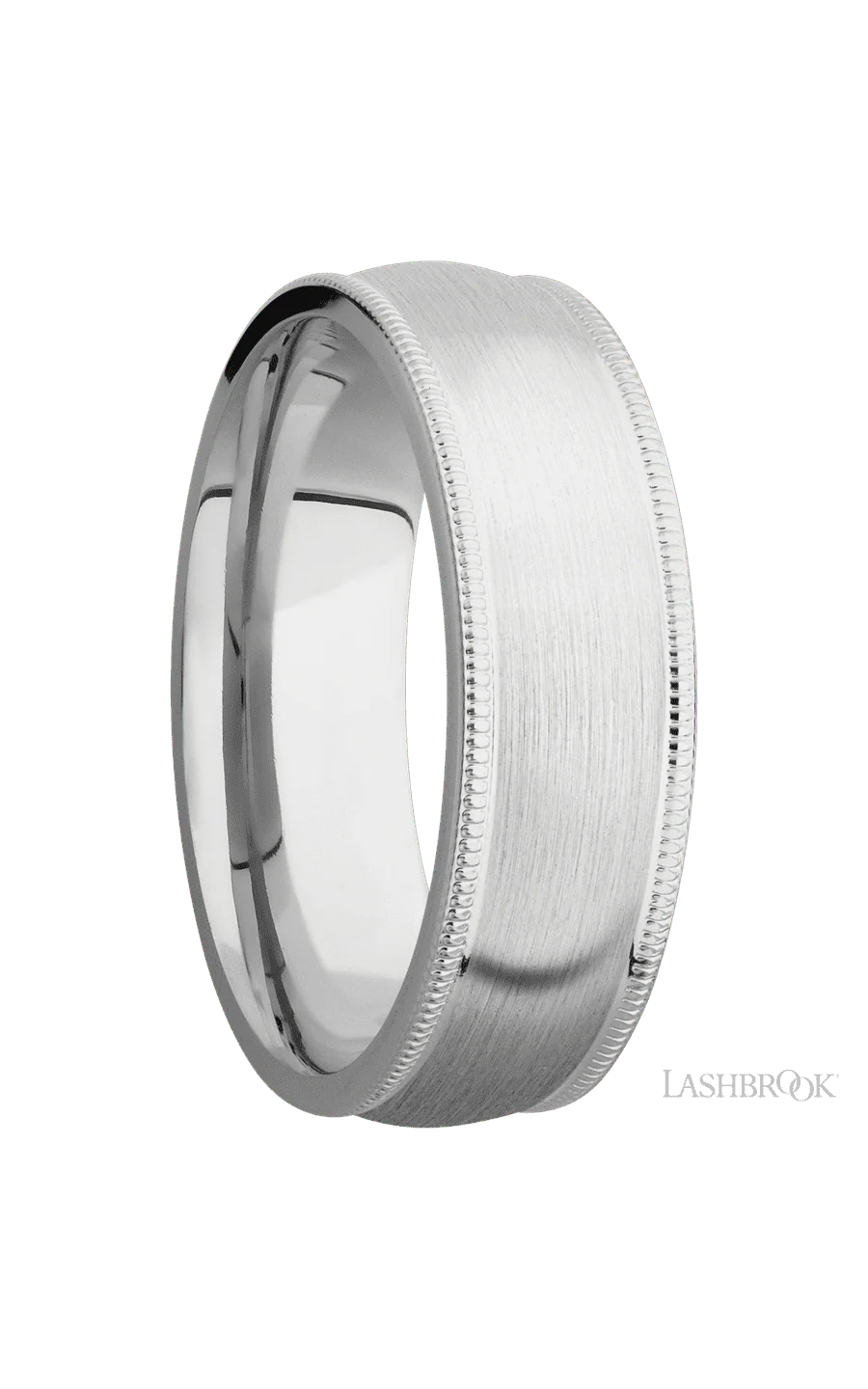 7 mm wide Domed Milgrain Edges Cobalt Chrome band. - Image 2