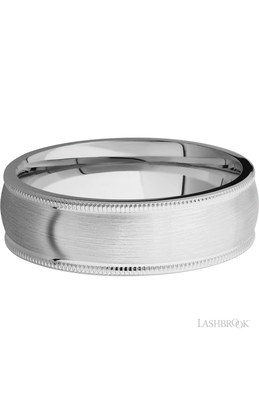 7 mm wide Domed Milgrain Edges Cobalt Chrome band. - Image 3
