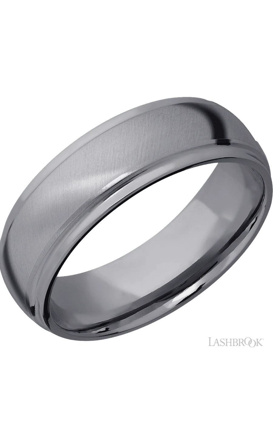 7 mm wide Domed Stepped Down Edges Tantalum band.