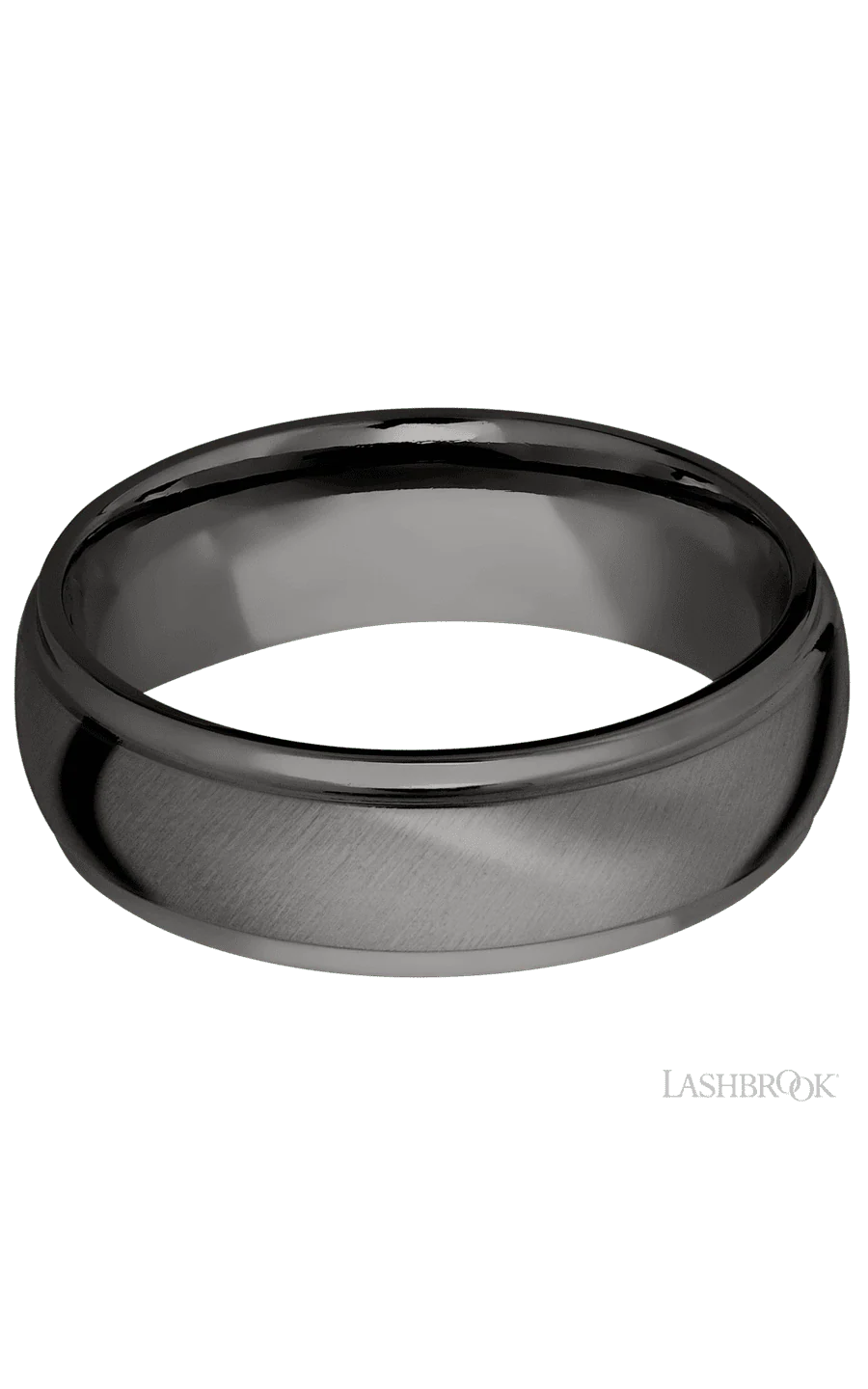 7 mm wide Domed Stepped Down Edges Tantalum Noir band. - Image 3