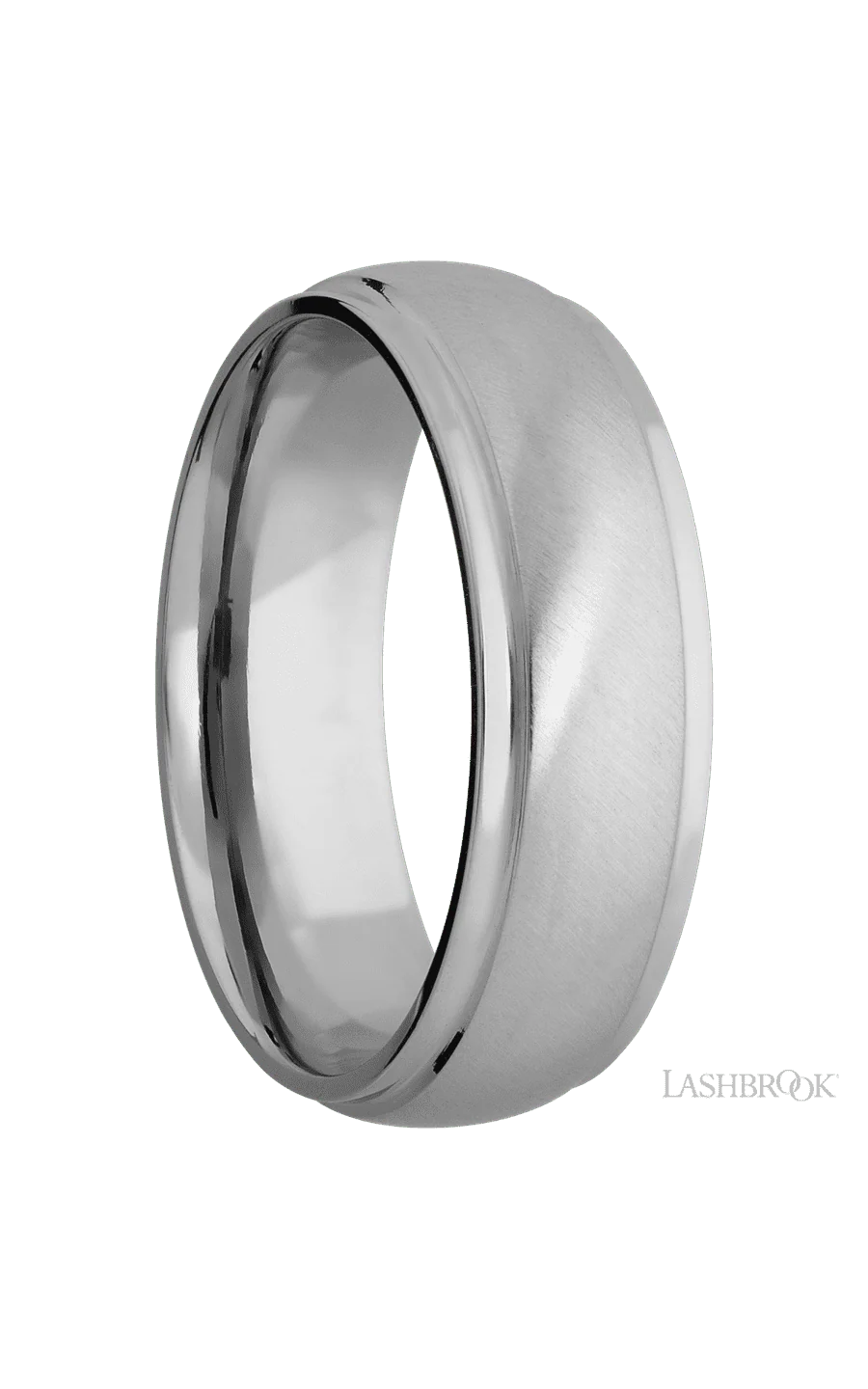 7 mm wide Domed Stepped Down Edges Titanium band. - Image 2