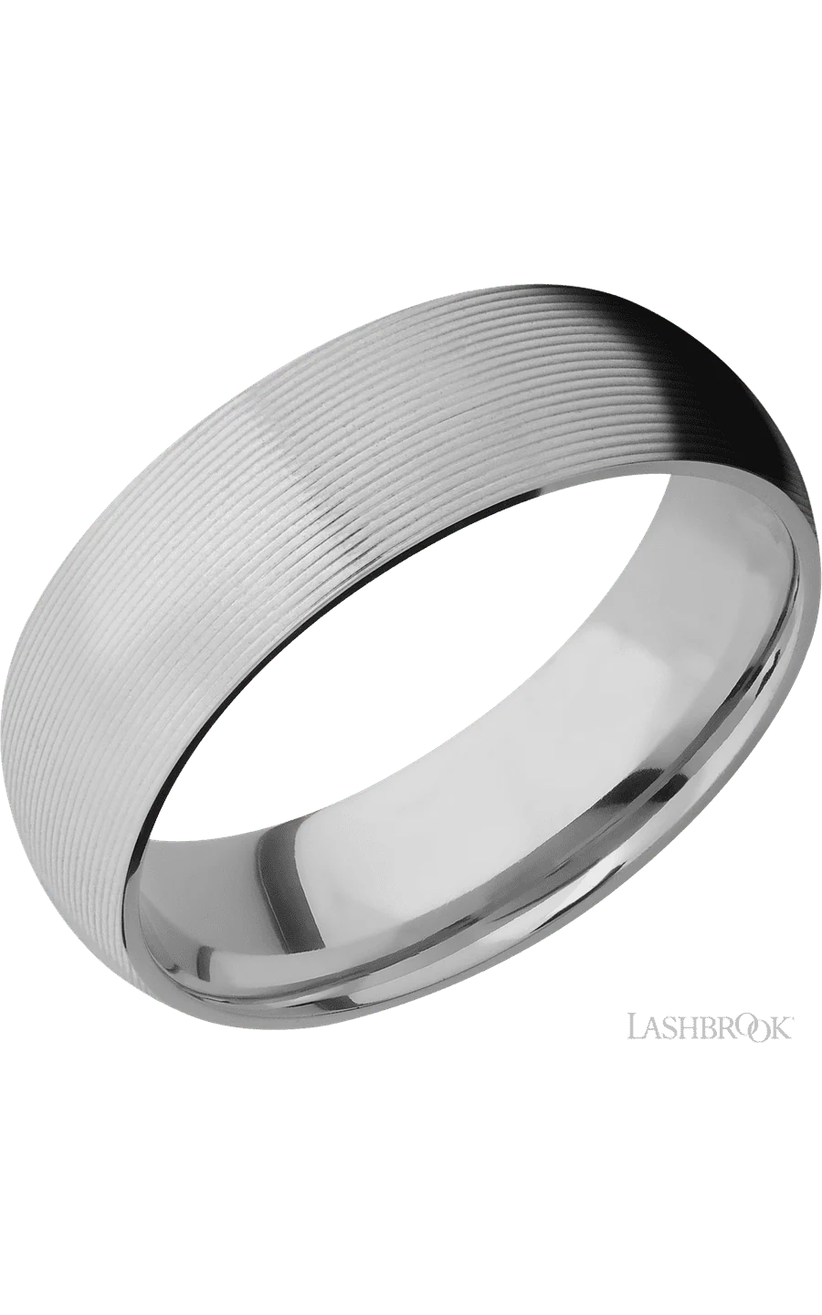 7 mm wide Domed Titanium band.