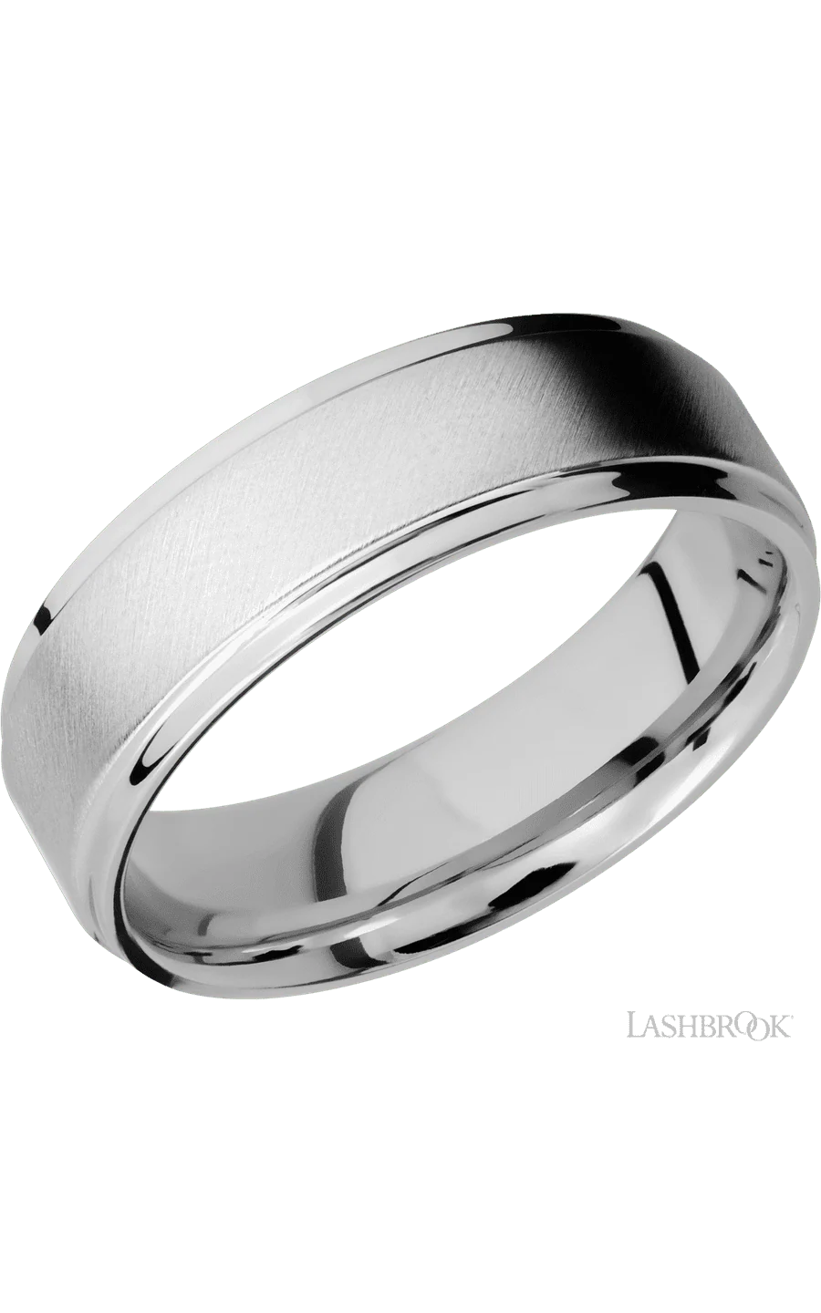7 mm wide Flat Grooved Edges Cobalt Chrome band.