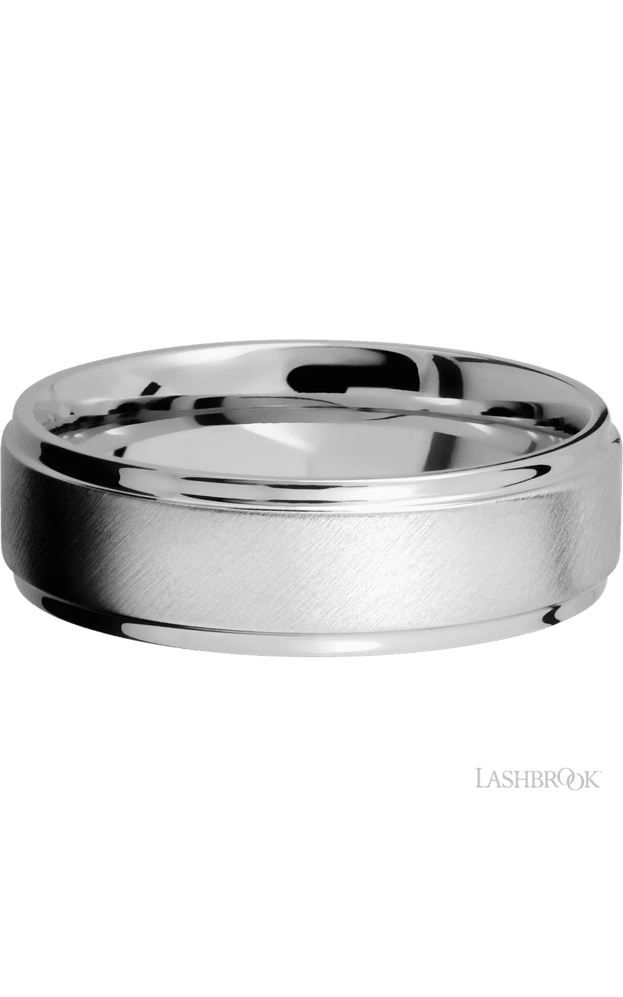 7 mm wide Flat Grooved Edges Cobalt Chrome band. - Image 3