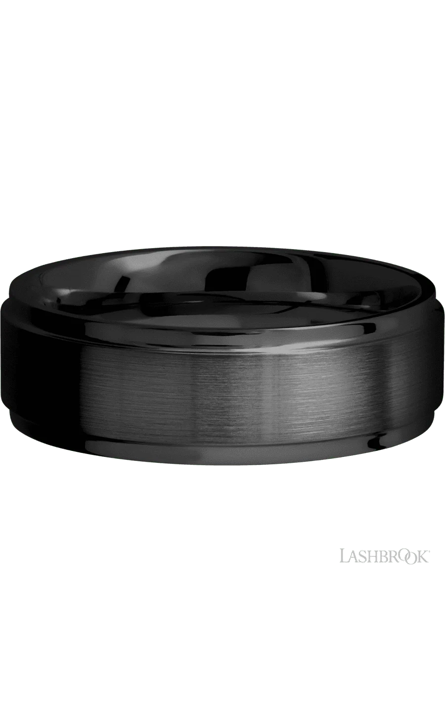 7 mm wide Flat Grooved Edges Zirconium band. - Image 3