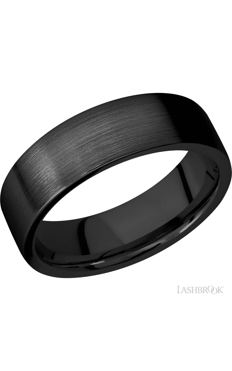 7 mm wide Flat Zirconium band.