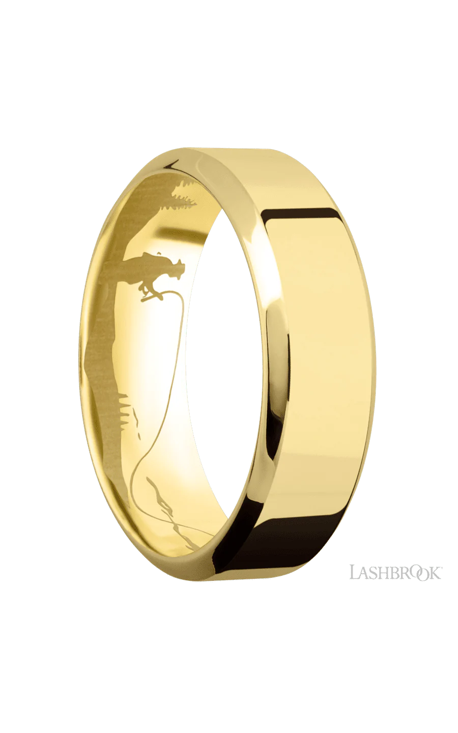 7 mm wide High Bevel 14K Yellow Gold band. - Image 2
