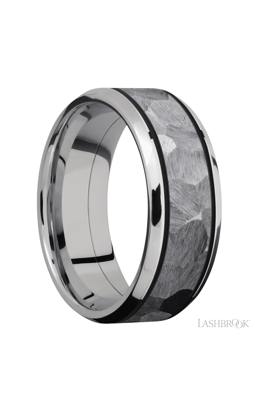 8 mm wide/Beveled/Cobalt Chrome band with one 5 mm Centered inlay of Tantalum. - Image 2