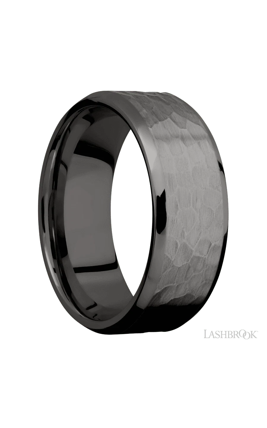 8 mm wide Beveled Tantalum Noir band. - Image 2