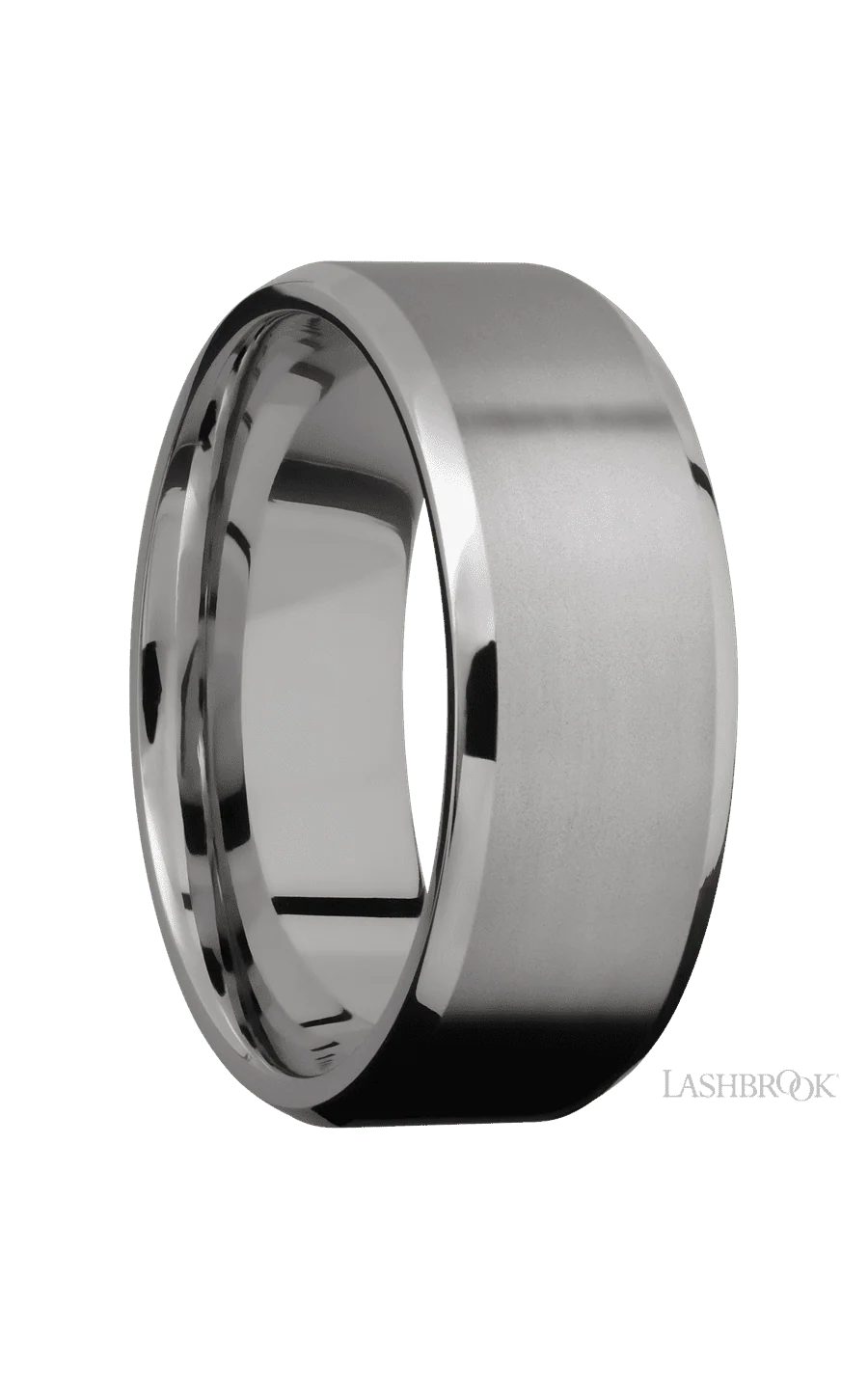 8 mm wide Beveled Titanium band. - Image 2