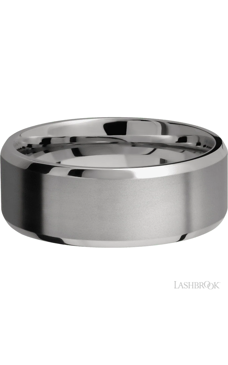 8 mm wide Beveled Titanium band. - Image 3