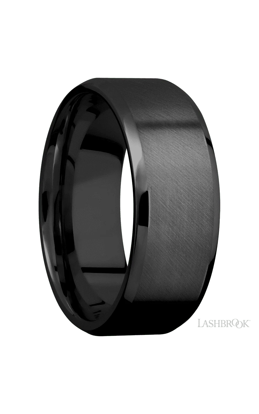 8 mm wide Beveled Zirconium band. - Image 2