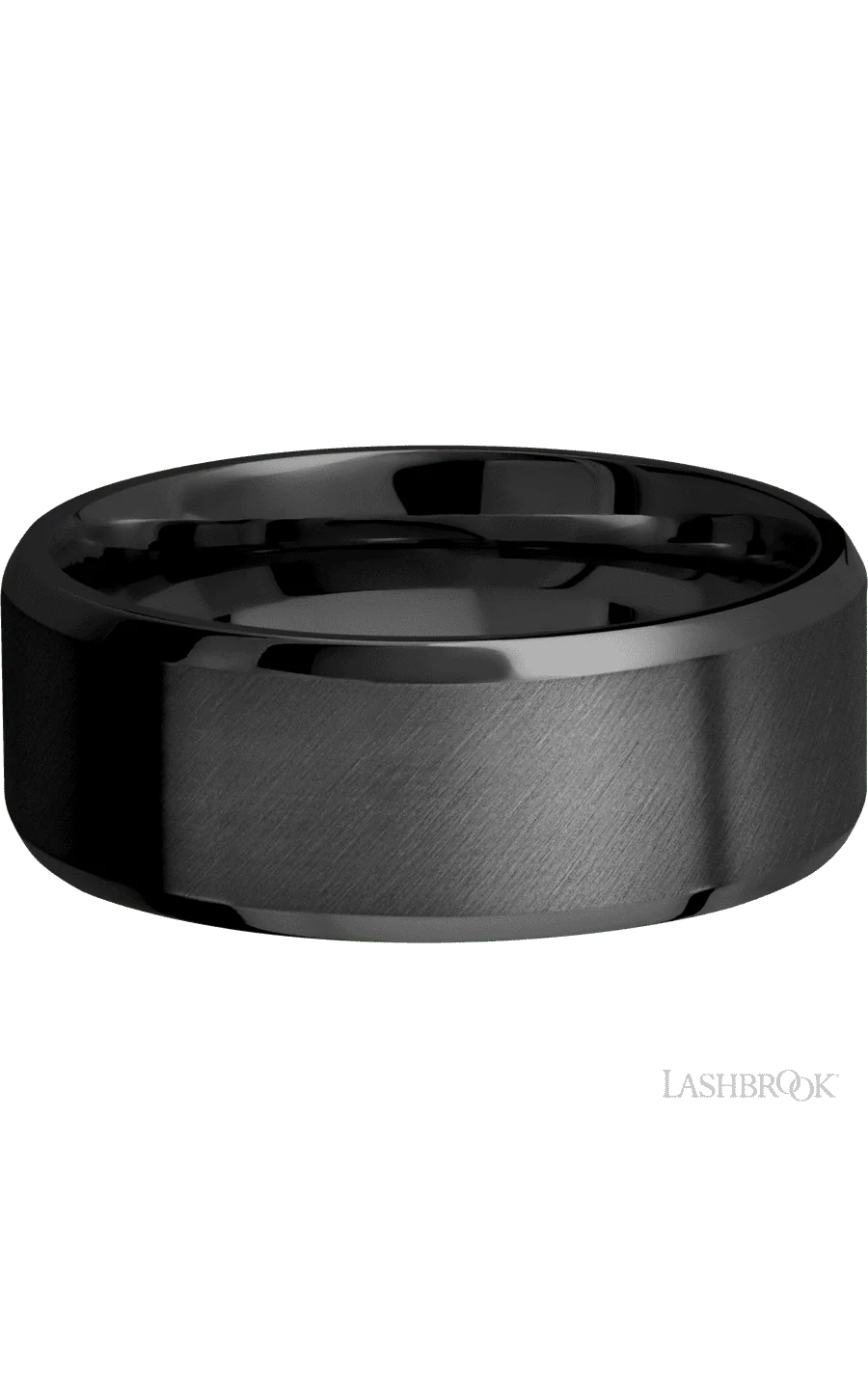 8 mm wide Beveled Zirconium band. - Image 3