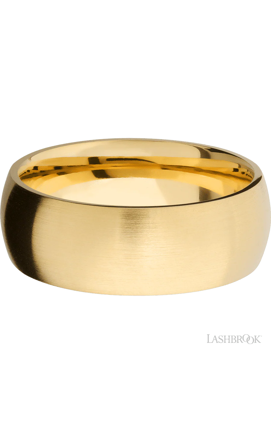 8 mm wide Domed 14K Yellow Gold band. - Image 3