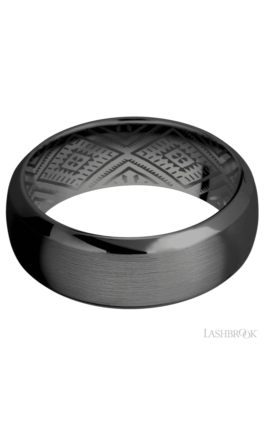 8 mm wide Domed Bevel Zirconium band. - Image 3